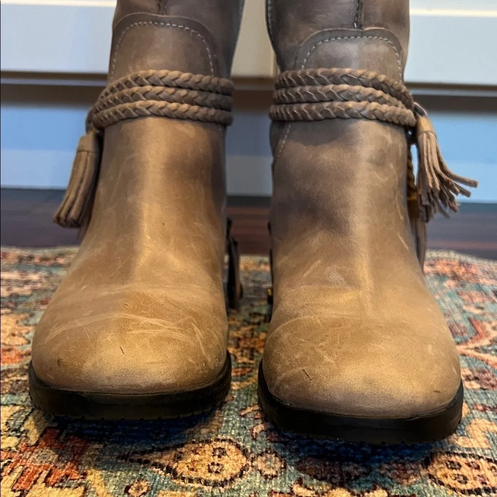 Fabianelli Tan Brown Italian Leather Boots Knee-high Boots Size EU37